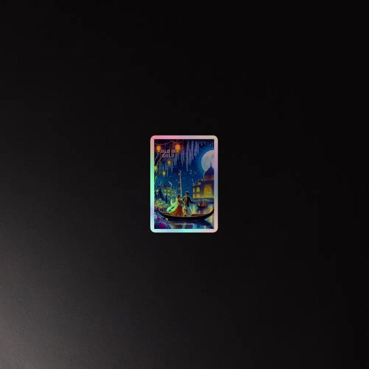Holographic sticker. Moonlit Hindi music vintage oldies purana din product image (2)