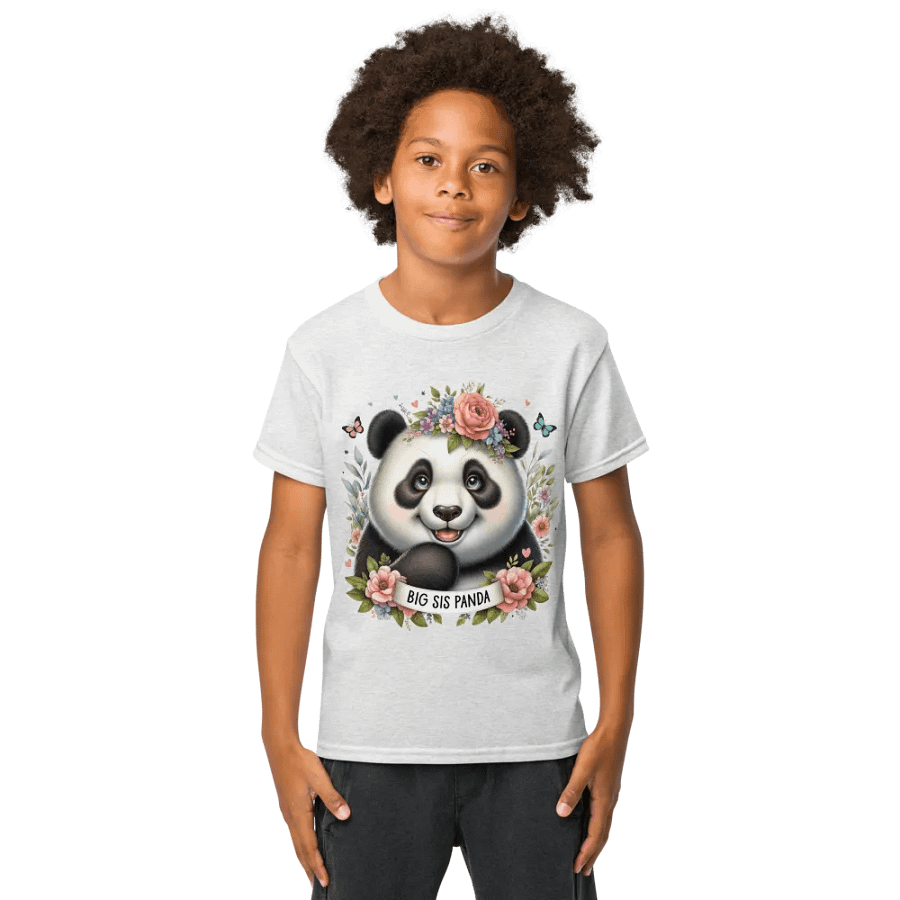 Floral Crown Panda Big Sis Tee product image (5)