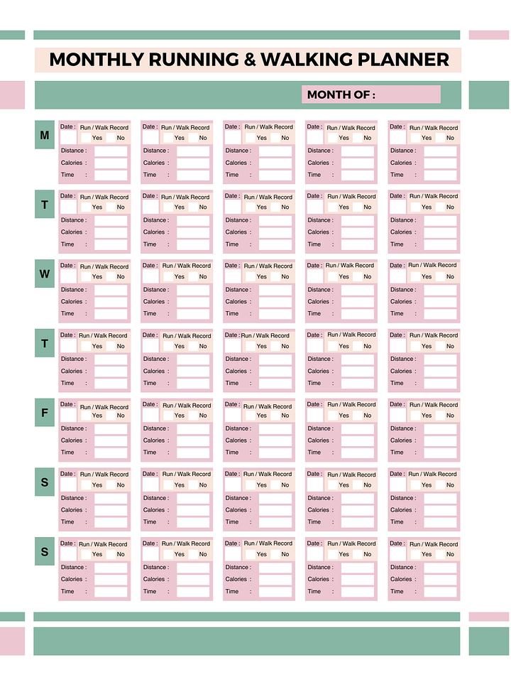 Monthly Running & Walking Planner product image (1)