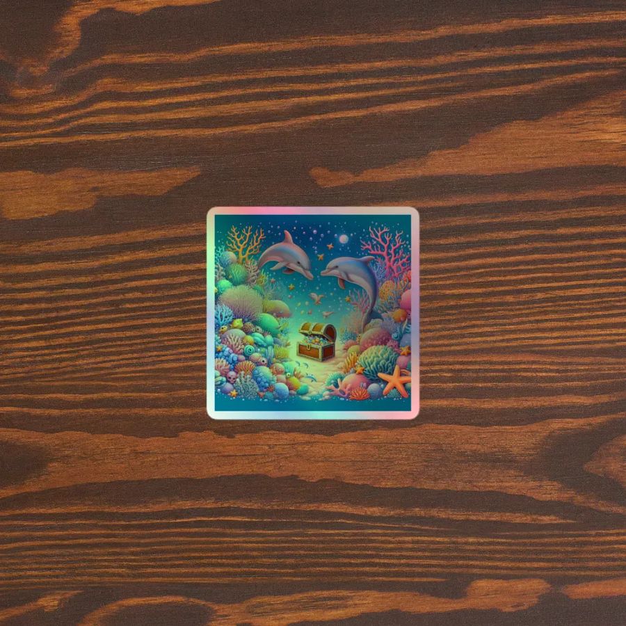 Enchanting Dolphin Reef Holographic Sticker Sheet product image (3)