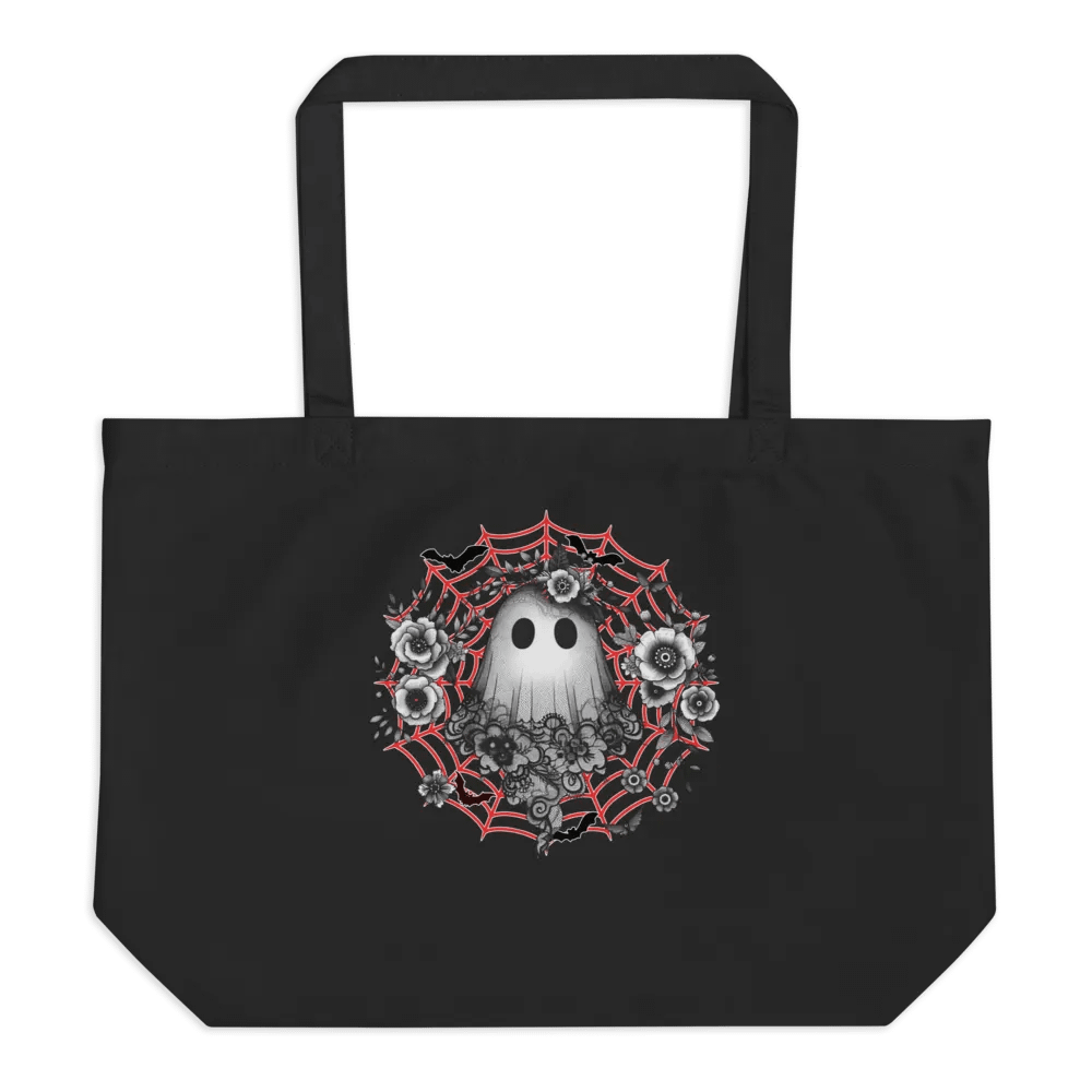Lacey Ghost Gothic Floral Organic Tote product image (1)