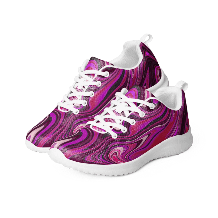 Women's Athletic Shoes - Pink and Purple Digital Fluid Art product image (1)