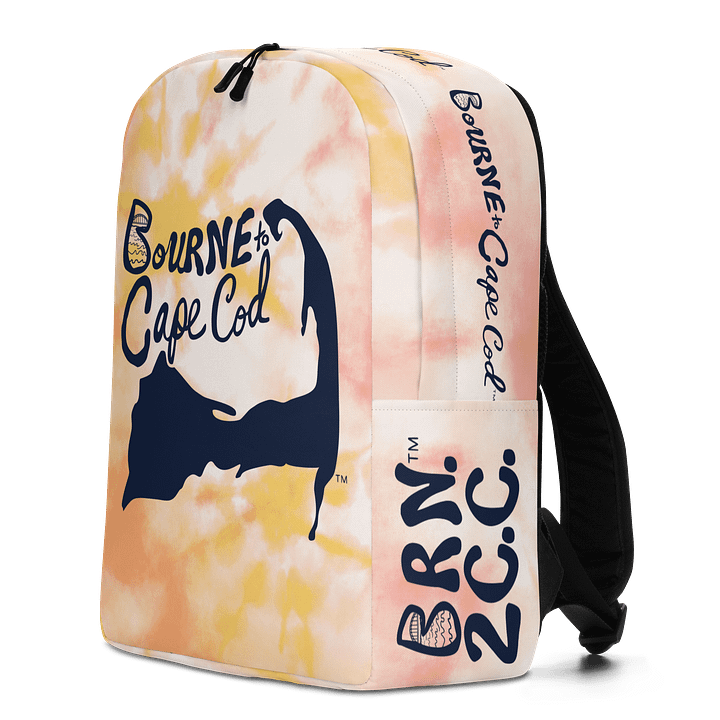 BOURNE to Cape Cod™ | Backpack | BRN.2C.C.™ | Coastal Carryall | Minimalist Style, Maximum Vibes | Navy Blue on Orange Tie-Dye🎒🌊 product image (2)
