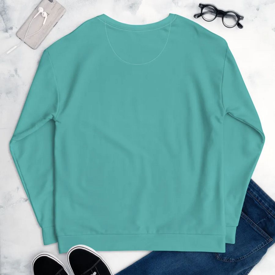 Plain Turquoise Blue True Summer Unisex Recycled Polyester Heavyweight Premium Sweatshirt by Treasure Pie product image (9)