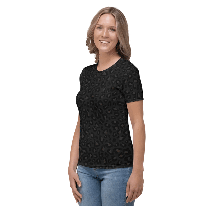 Black Leopard Print Women's T-Shirt product image (2)