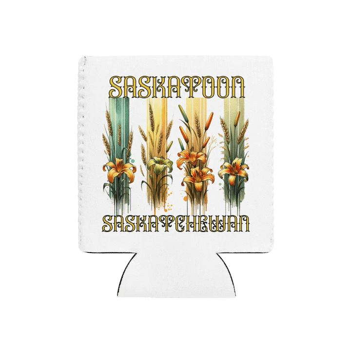 Saskatoon Saskatchewan 4 Vertical Tiger Lily Wheat Vintage Can Cooler product image (1)