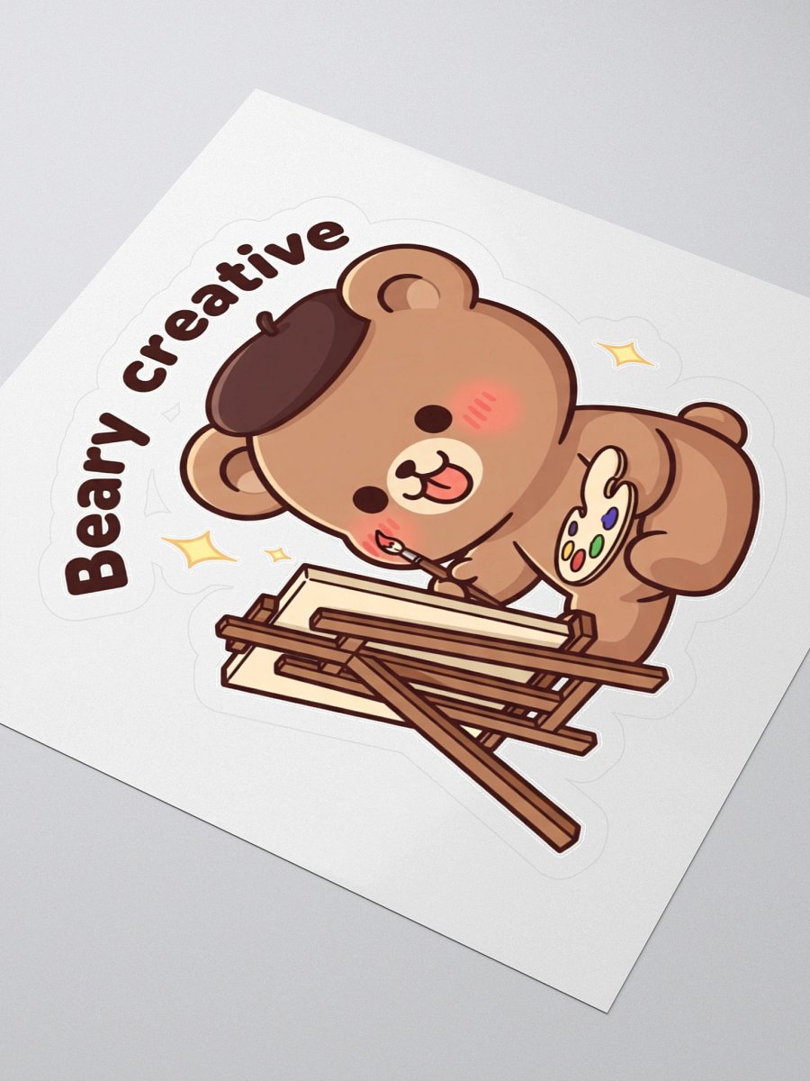 Bear in Artist Mode Kiss Cut Sticker product image (3)