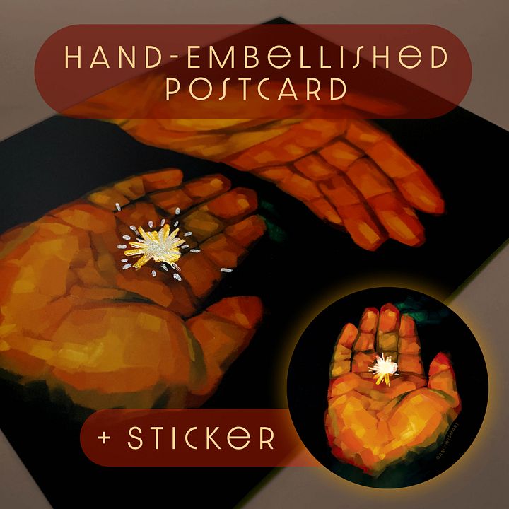 Nurture - *Hand-Embellished* Postcard & Sticker Set product image (1)