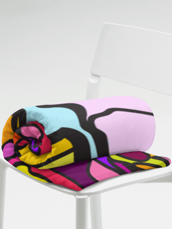 Vibrant Swirls Throw Blanket - Wave at Sunset product image (3)