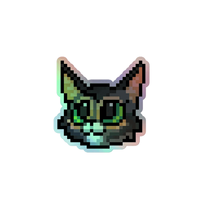 Mysty - Pixel Cat Holographic Sticker product image (1)