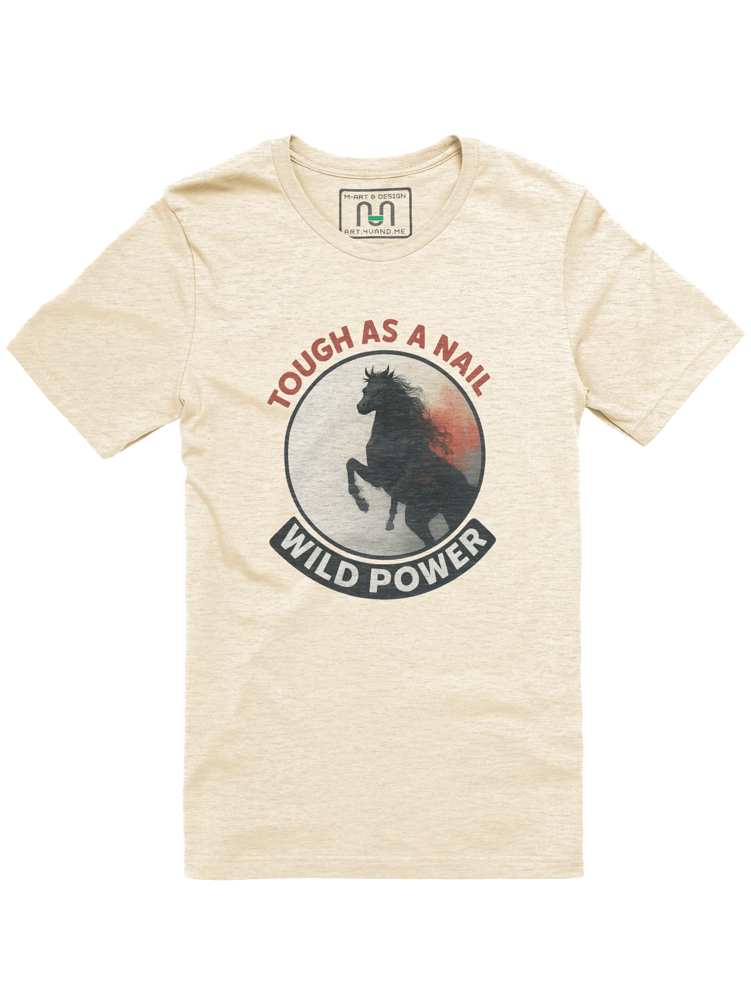 Tough as a Nail – Wild Power Horse Shirt Bold Equestrian Graphic Tee by M-Art and Design product image (2)