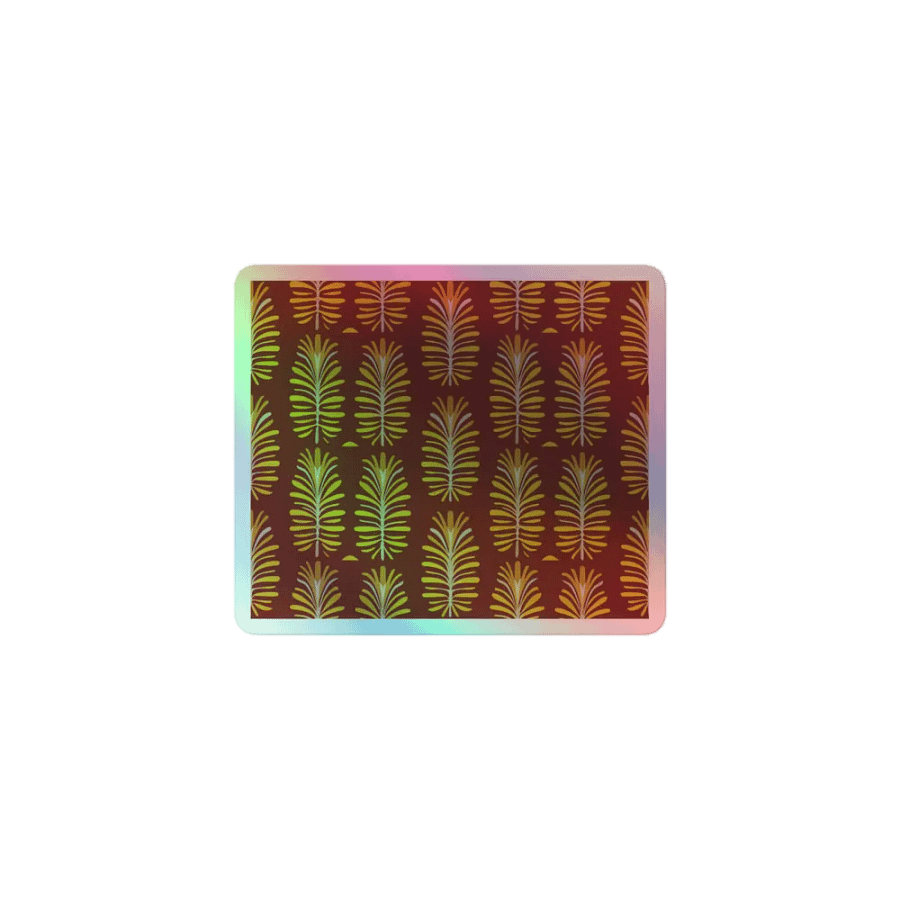 Exclusive Holographic Leaf Pattern Sticker | Premium Kiss-Cut Vinyl | Perfect for Laptops, Cars & More product image (1)
