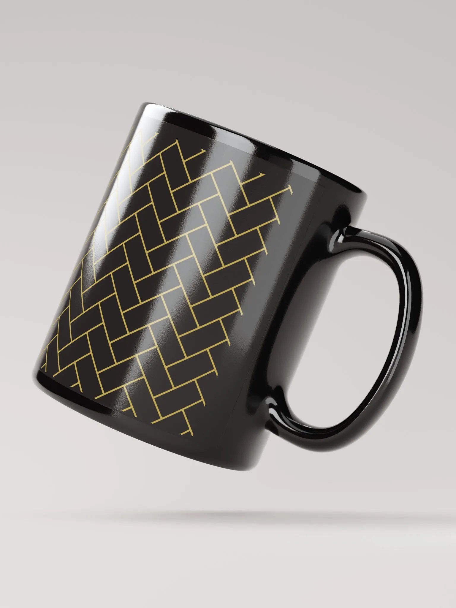 Gold Bricks Pattern Design Black Mug product image (3)