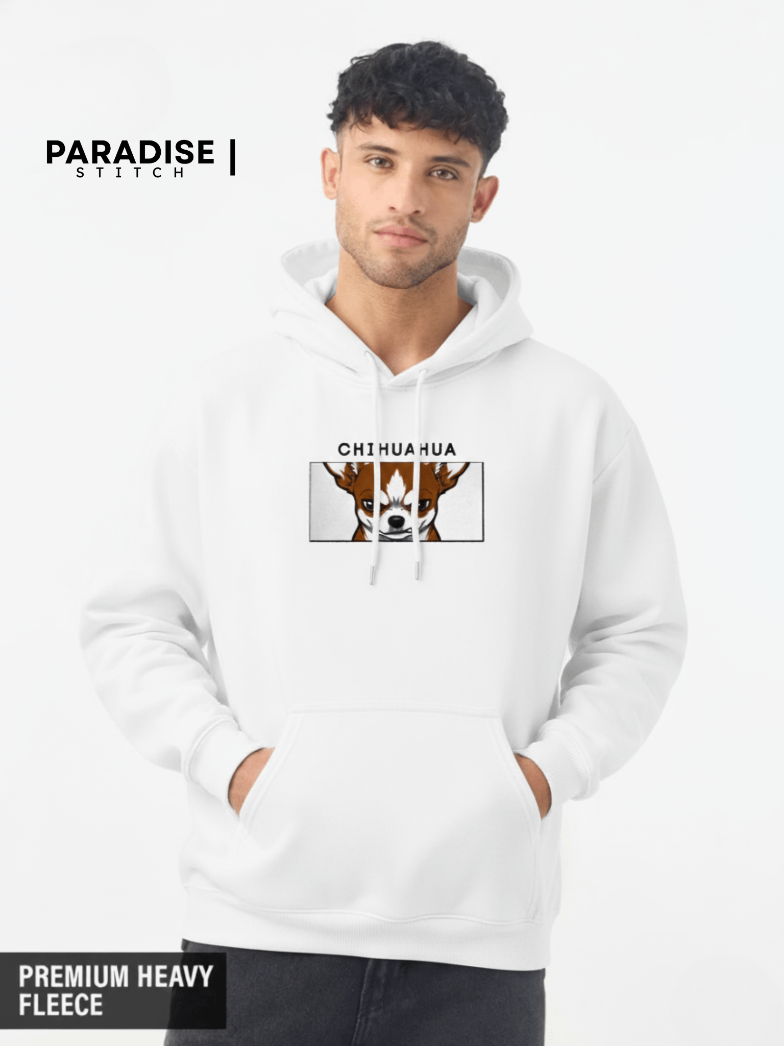 Embroidered Chihuahua Face Peeking Strip Unisex Hoodie product image (2)