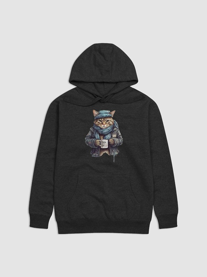 Cat wearing a jackets holding a cup coffee Hoodie product image (8)
