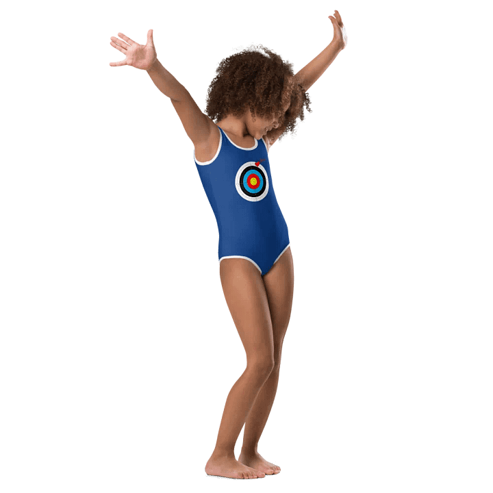 Unlucky in Games, Lucky in Love Dark Blue Kids Swimsuit product image (2)