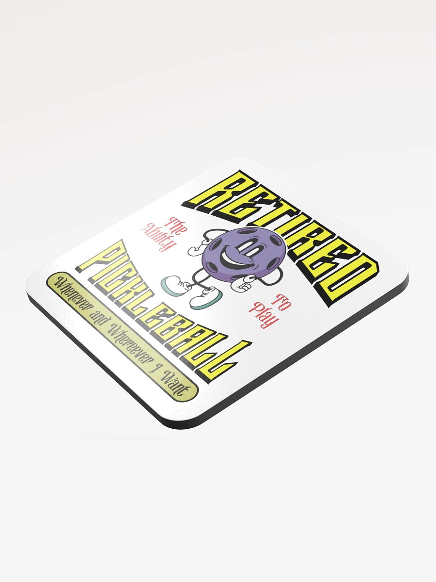 Retired Pickleball Smiles Glossed Cork Coaster product image (4)