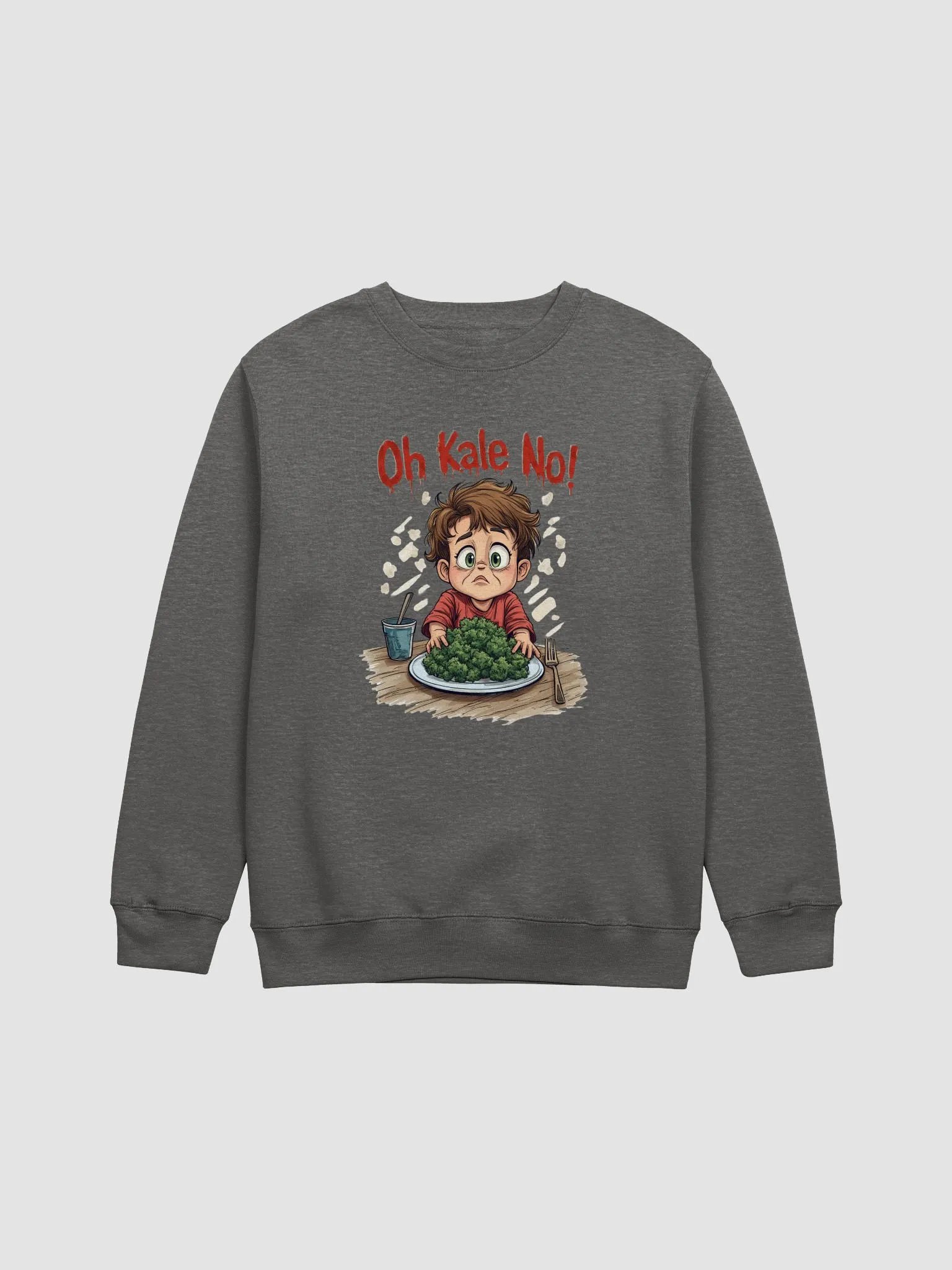 Oh Kale No! Distressed Cartoon Crewneck Sweatshirt product image (3)