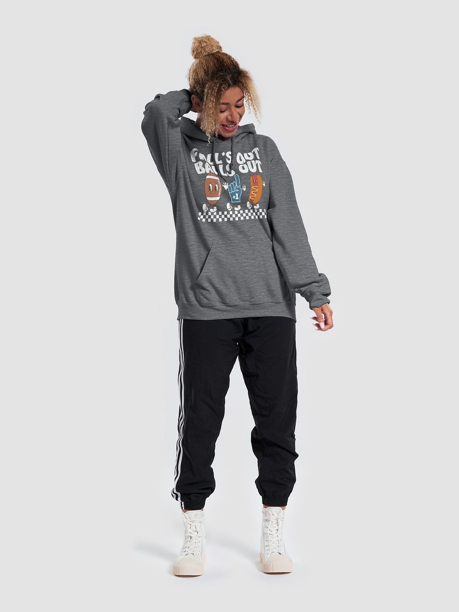 Fall's Out Balls Out Football Season Y2K Hooded Sweatshirt | Funny Fall and Halloween Hoodie Design product image (26)