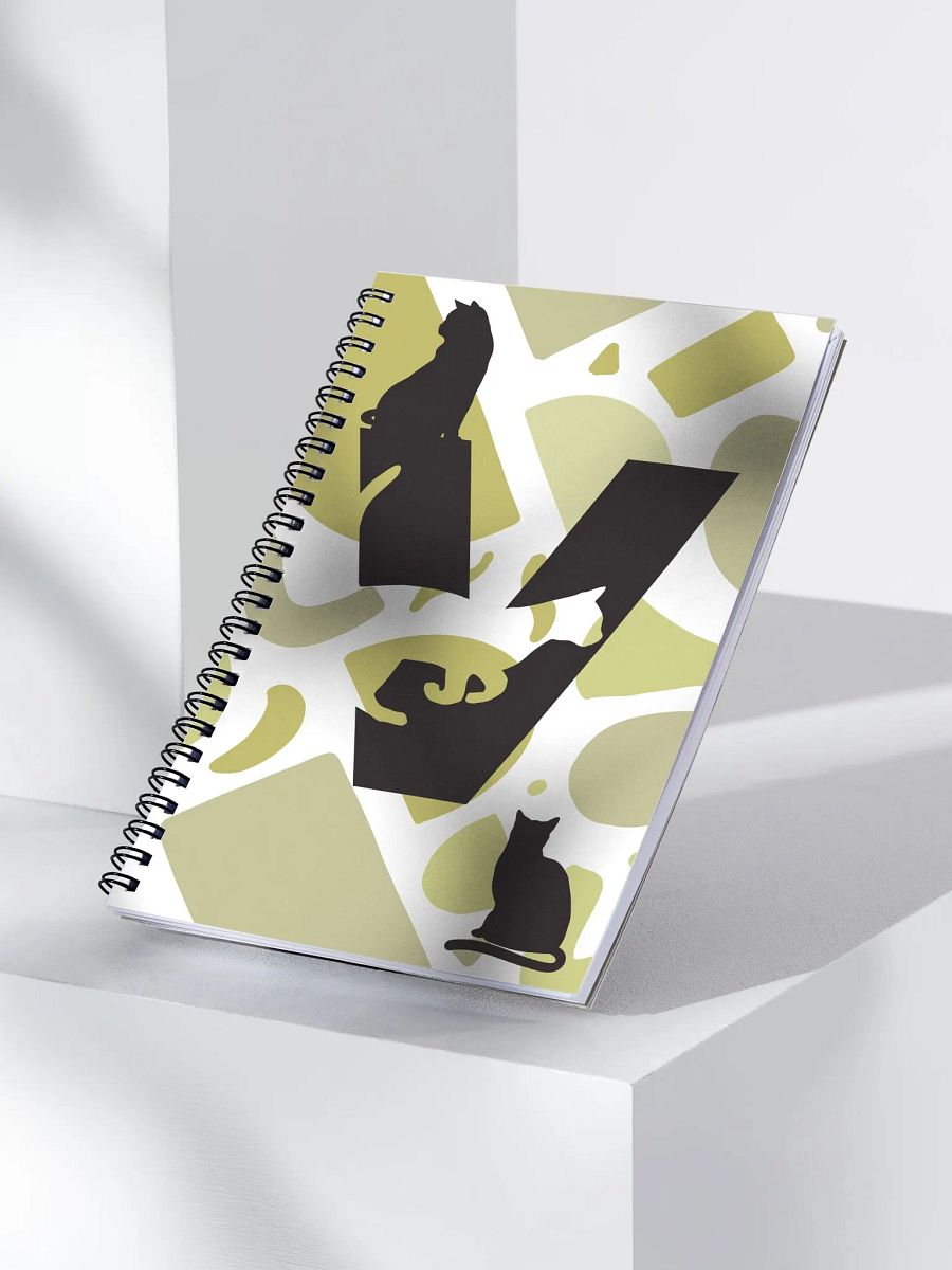 Monogram Letter V Cat Lover Geometric Greens Notebook product image (3)