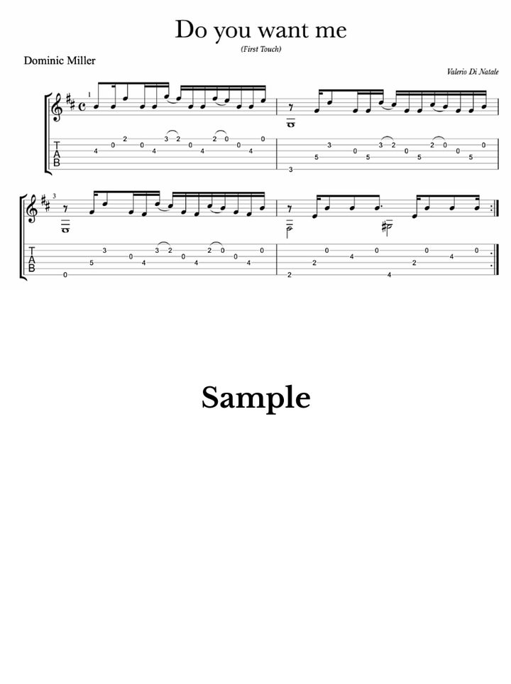 Do you want me by Dominic Miller FREE Score. product image (2)