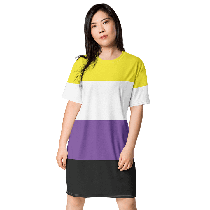Non-binary Pride Flag T-shirt Dress product image (1)