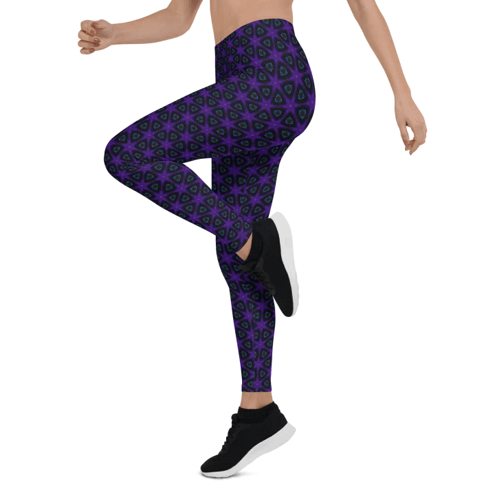 Celestial Geo Star Women's Leggings – Purple & Blue Modern Design product image (1)