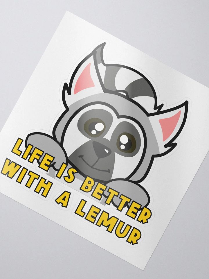 Life Is Better With A Lemur Kiss Cut Sticker product image (2)