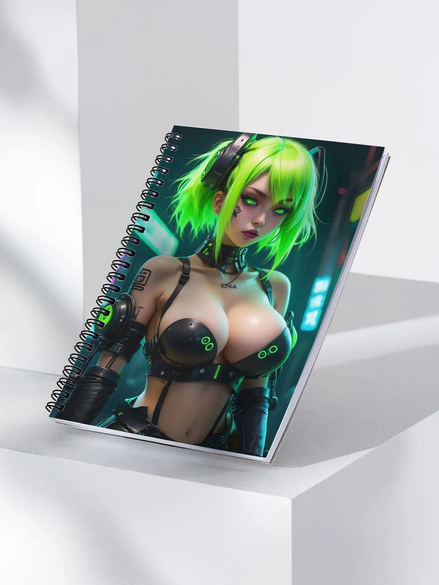 Neon Cyber DJ Spiral Notebook product image (3)