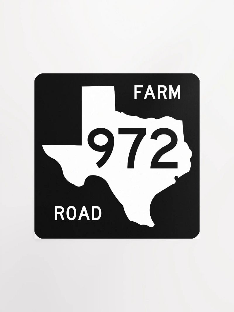 Texas Farm Road Sign FM 972 Poster