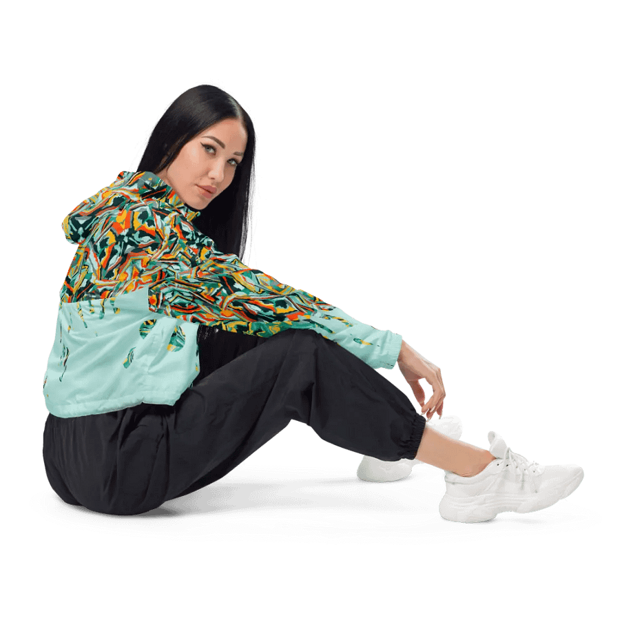 Colorful Destruction | Women's Cropped Windbreaker product image (3)