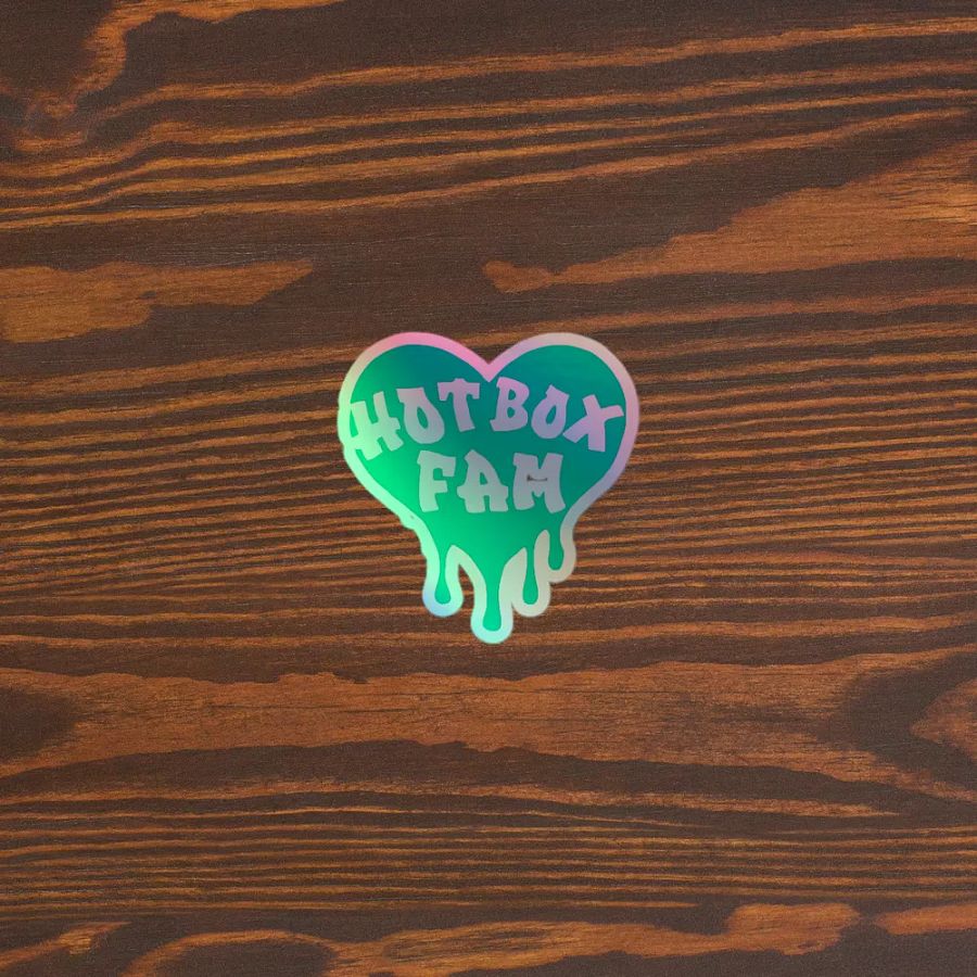 HOT BOX FAM TRANSPARENT SEAFOAM GREEN LOGO STICKER product image (5)