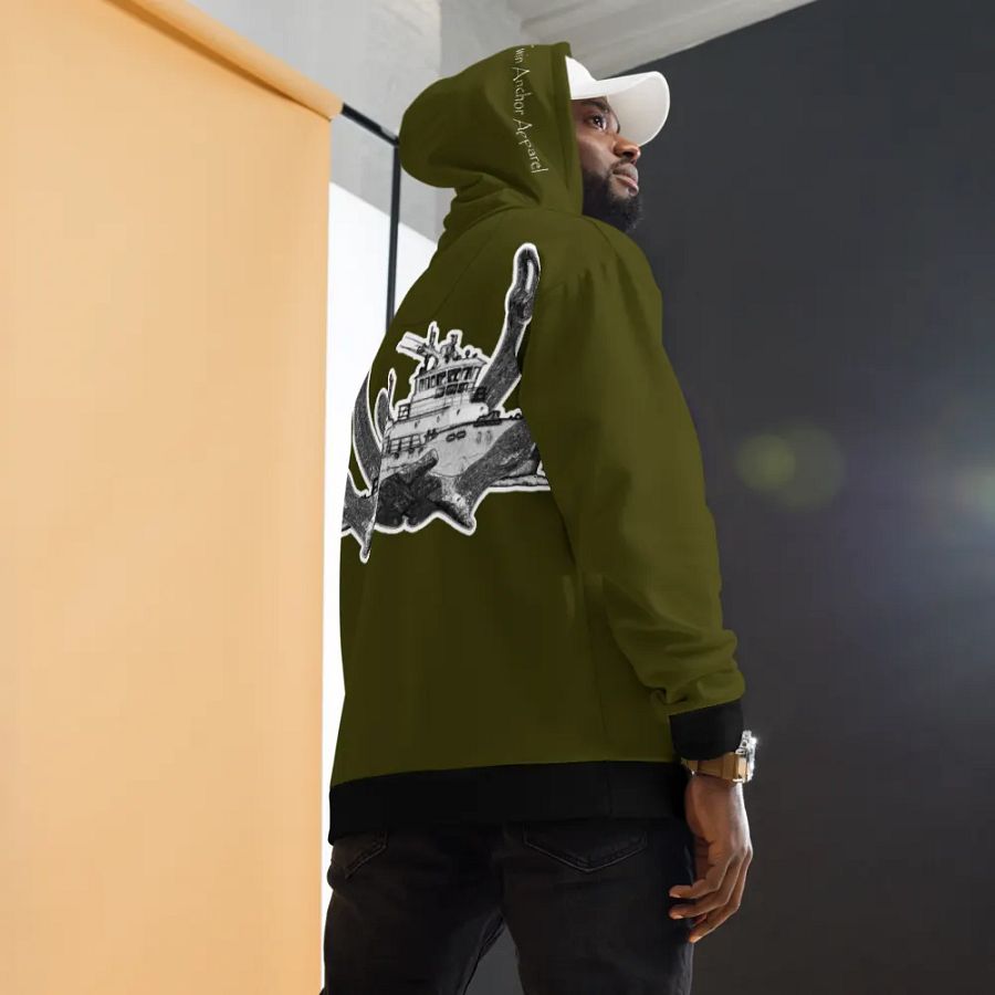 Green Twin Anchor Titan tug Hoodie product image (7)