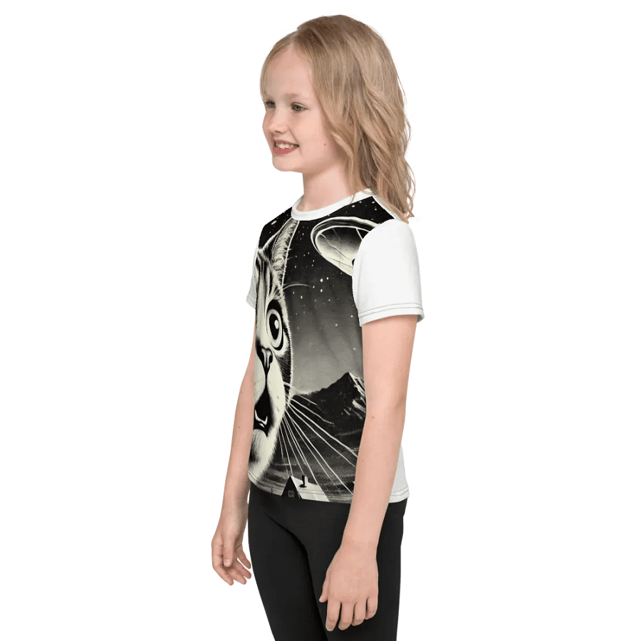 Galactic Cat Surprise Kids T-Shirt product image (3)