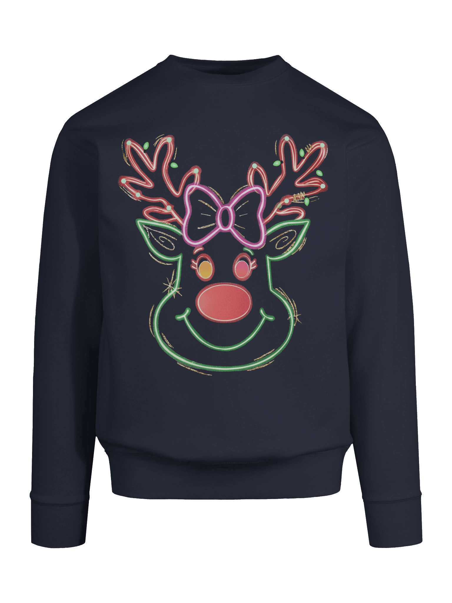 Neon Reindeer Holiday Sweatshirt | Heavyweight Glow Crewneck product image (9)