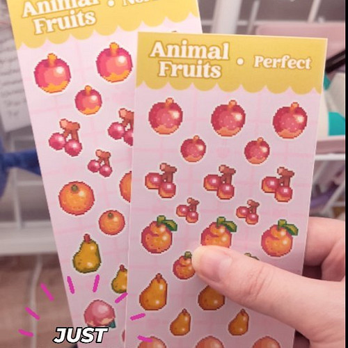 Those animal crossing inspired fruit sticker sheets I made a while back are now available in my shop! Grab the normal and per...