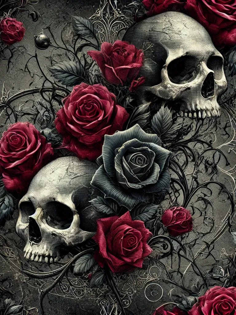 Thorns & Echoes: A Gothic Rose Skull Journal product image (1)