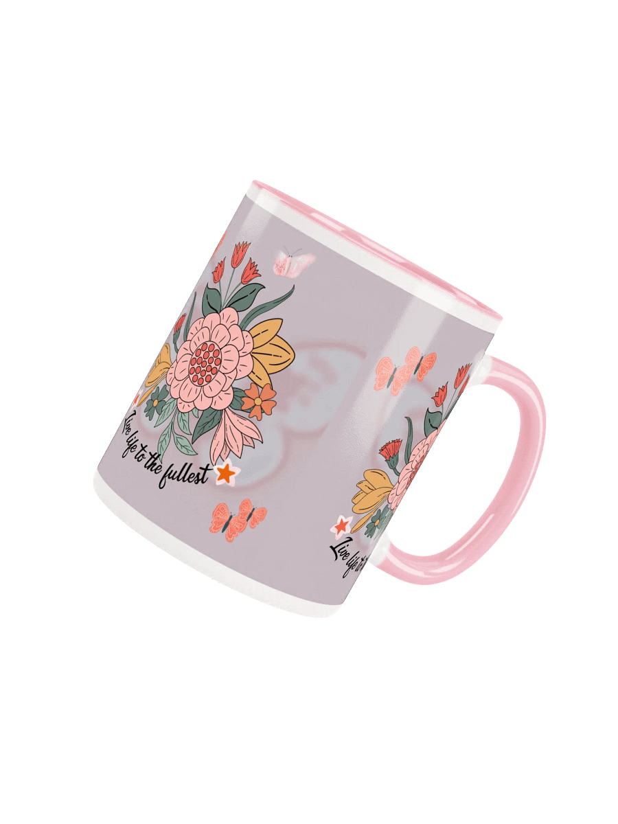 11 oz Floral Bliss Ceramic Coffee Mug with Handles. Reusable Drinkware for Home Office, Summer Gifts product image (4)