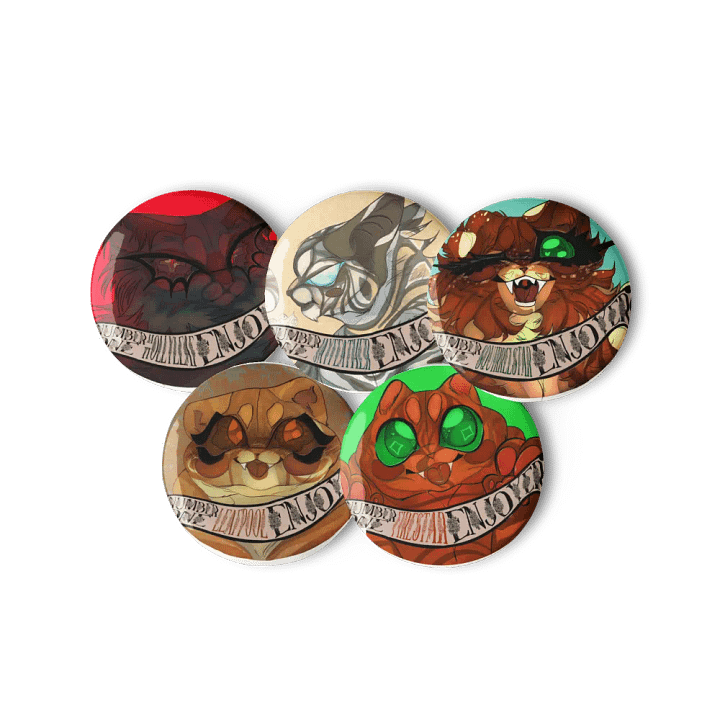 #1 ENJOYER || Fire Family Pins [Set of 5] product image (2)