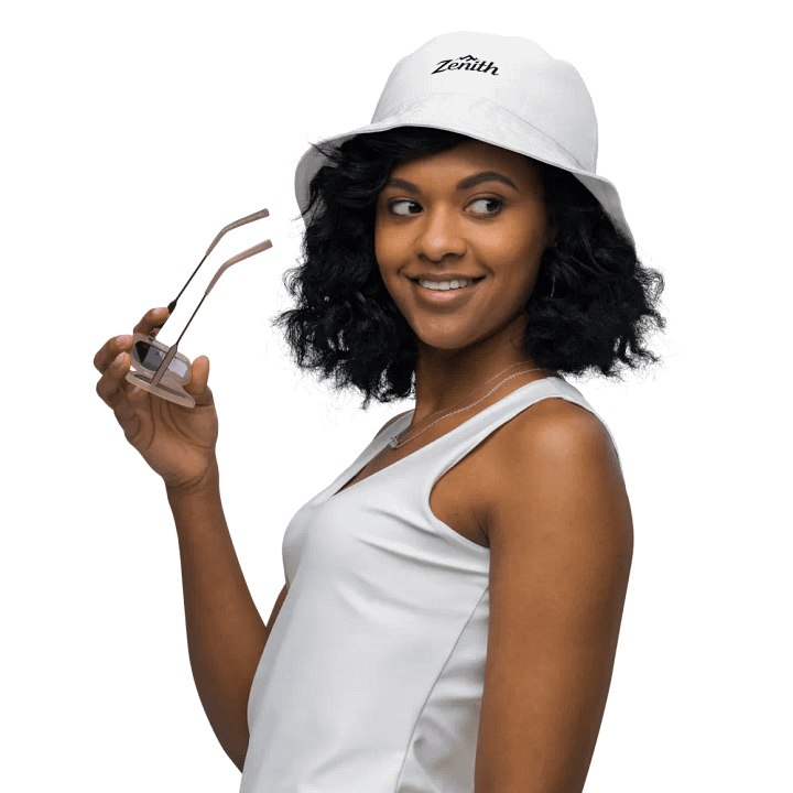 White Zenith Blank Canvas Reversible Bucket Hat product image (2)