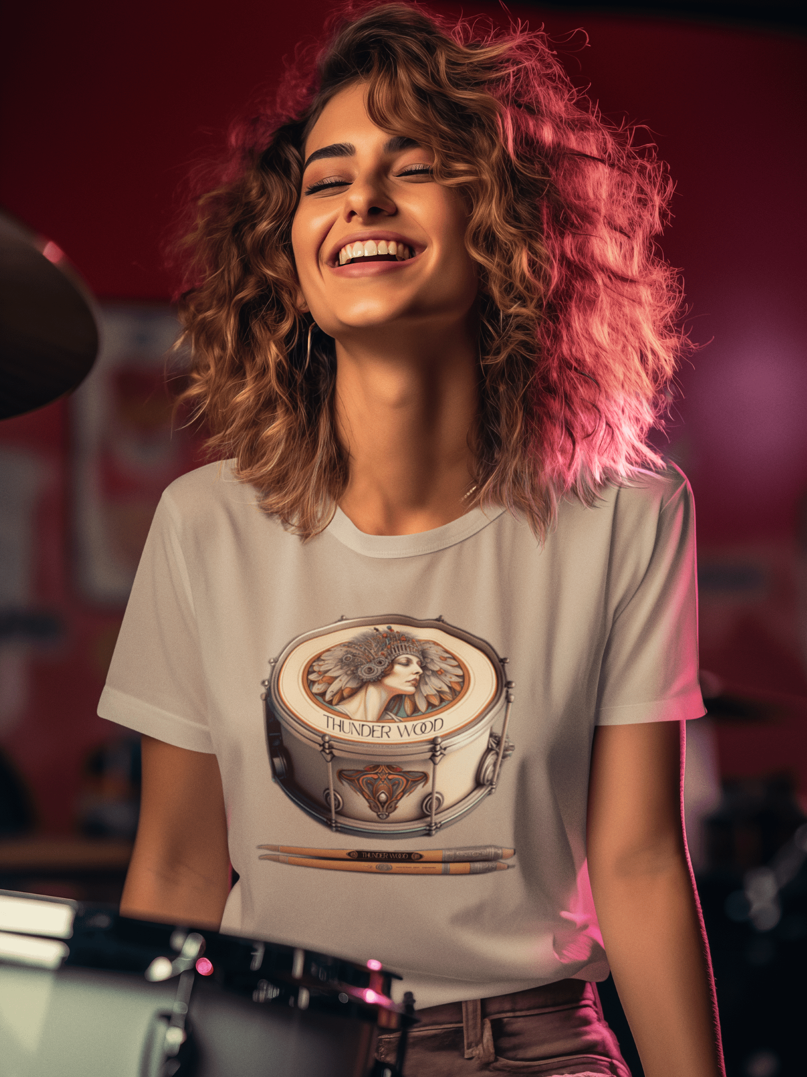 Thunder Wood Snare Drum Art T-Shirt product image (7)