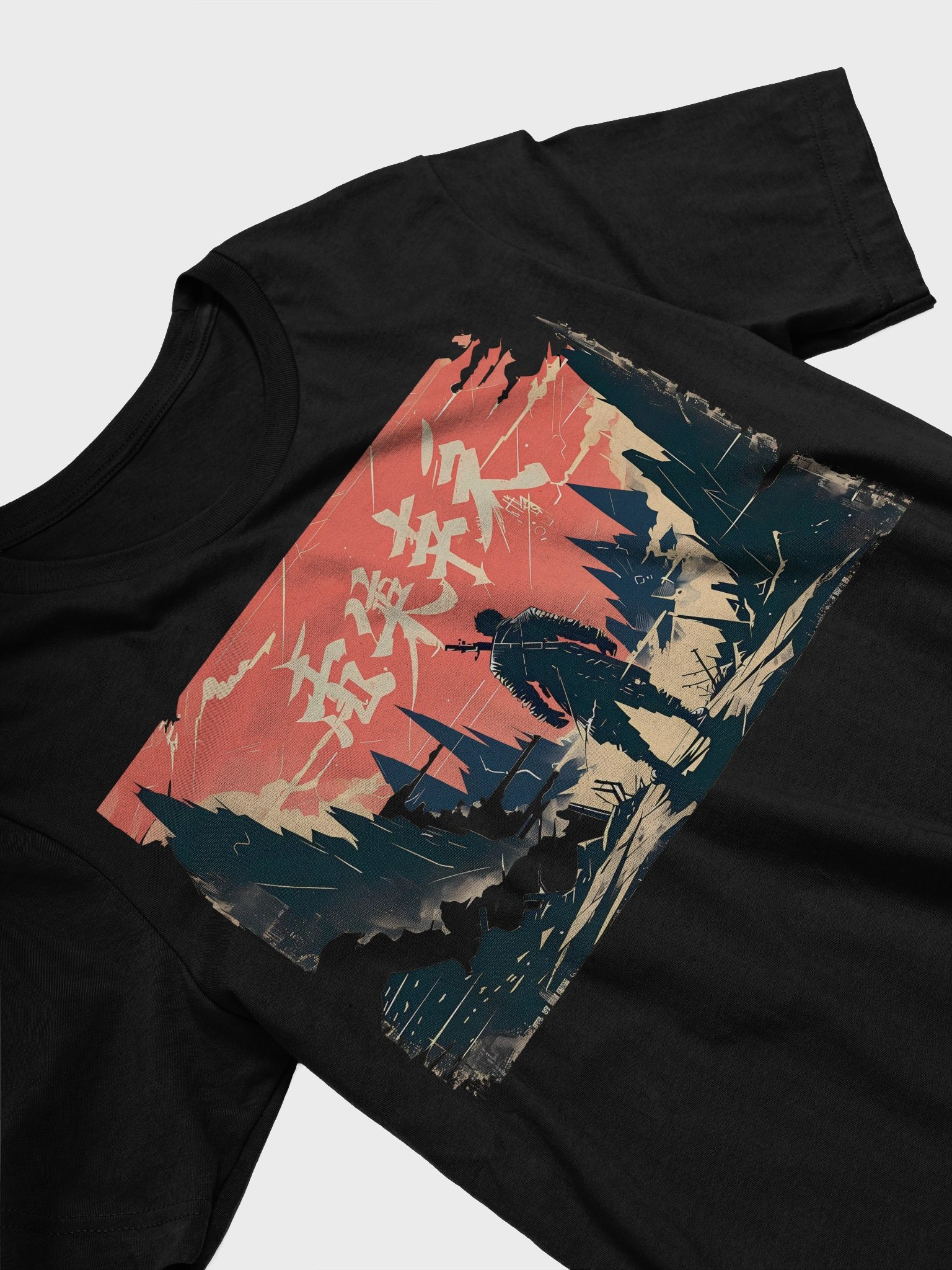 Epic Fantasy Warrior Art - Vibrant Mountain Landscape Soft T-Shirt product image (28)