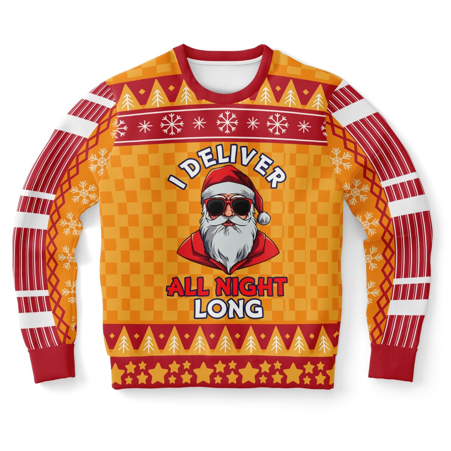 "I Deliver All Night Long" Humorous Santa Christmas Sweatshirt | Funny Holiday Party Sweater | Festive Winter Outfit product image (9)