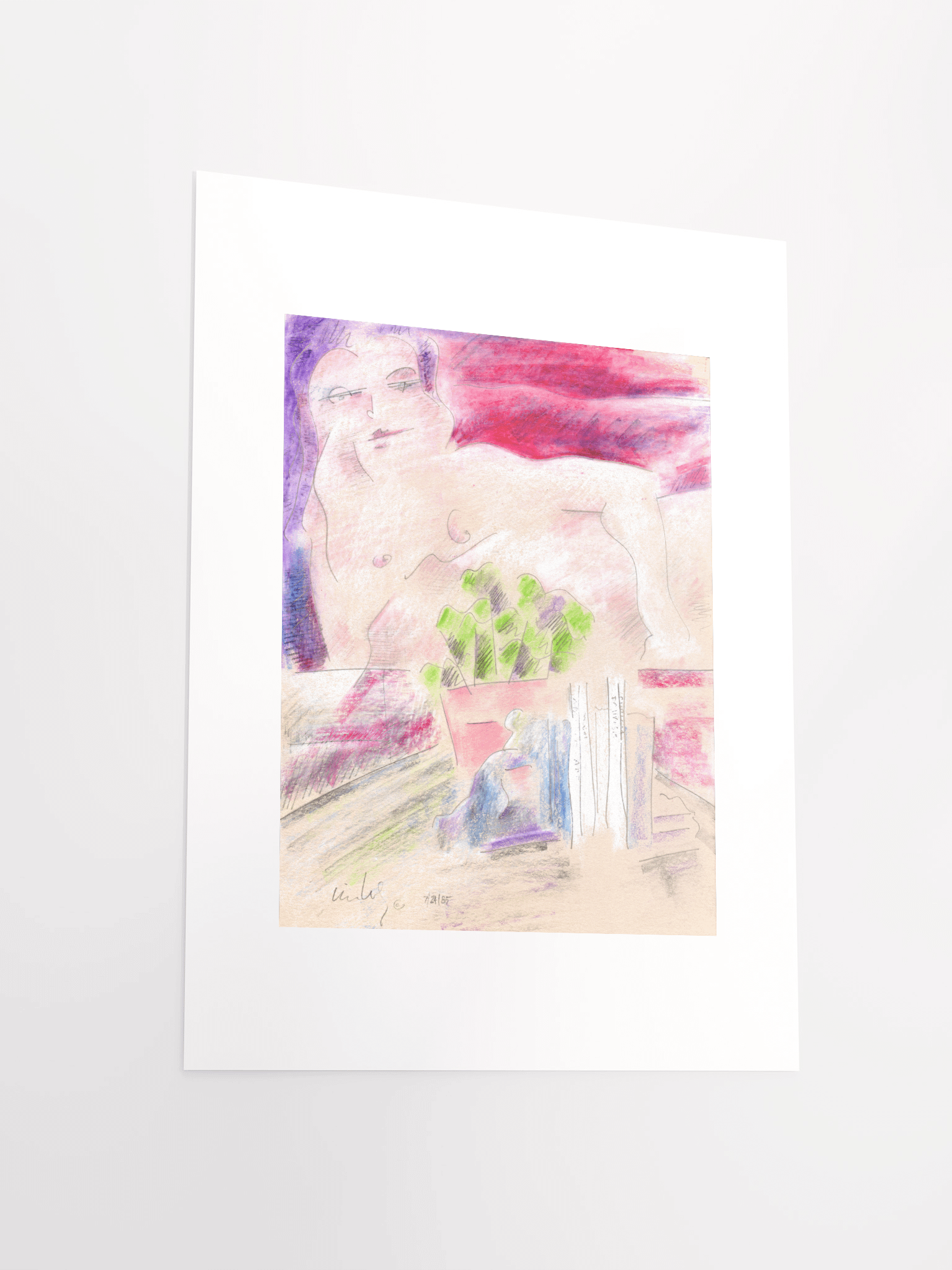 Pink Figure w/Books & Flowers: What Made the Boom 07.24.85 print product image (4)
