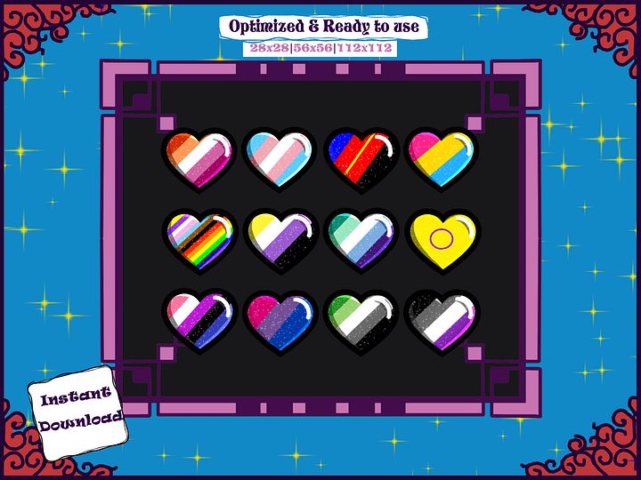 Pride heart emotes product image (2)
