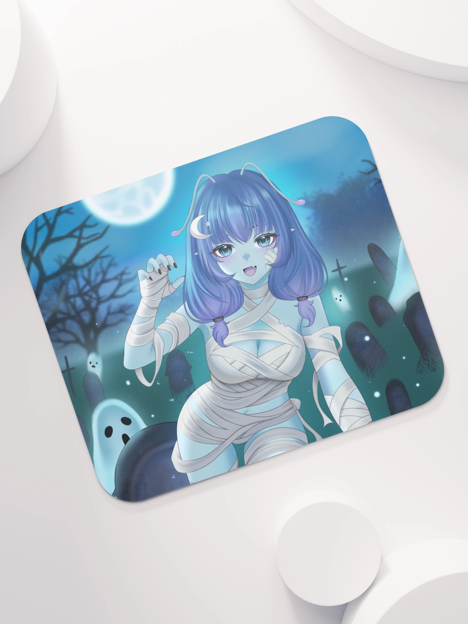 Starry Mummy Graveyard (Short Hair) Standard Flat Mouse Pad product image (7)