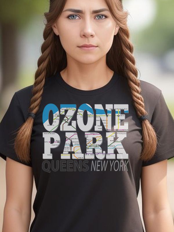 Fun Cool Ozone Park Queens New York with Subway Map T-Shirt product image (1)
