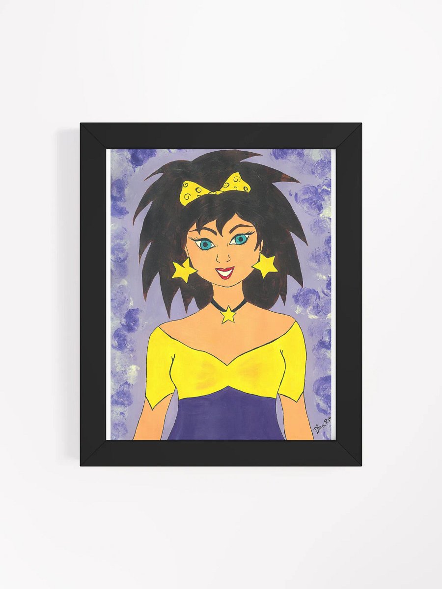 Girl with the stars (art by Dina R.) acrylic painting picture - Framed High-Quality Matte Poster (in) product image (38)