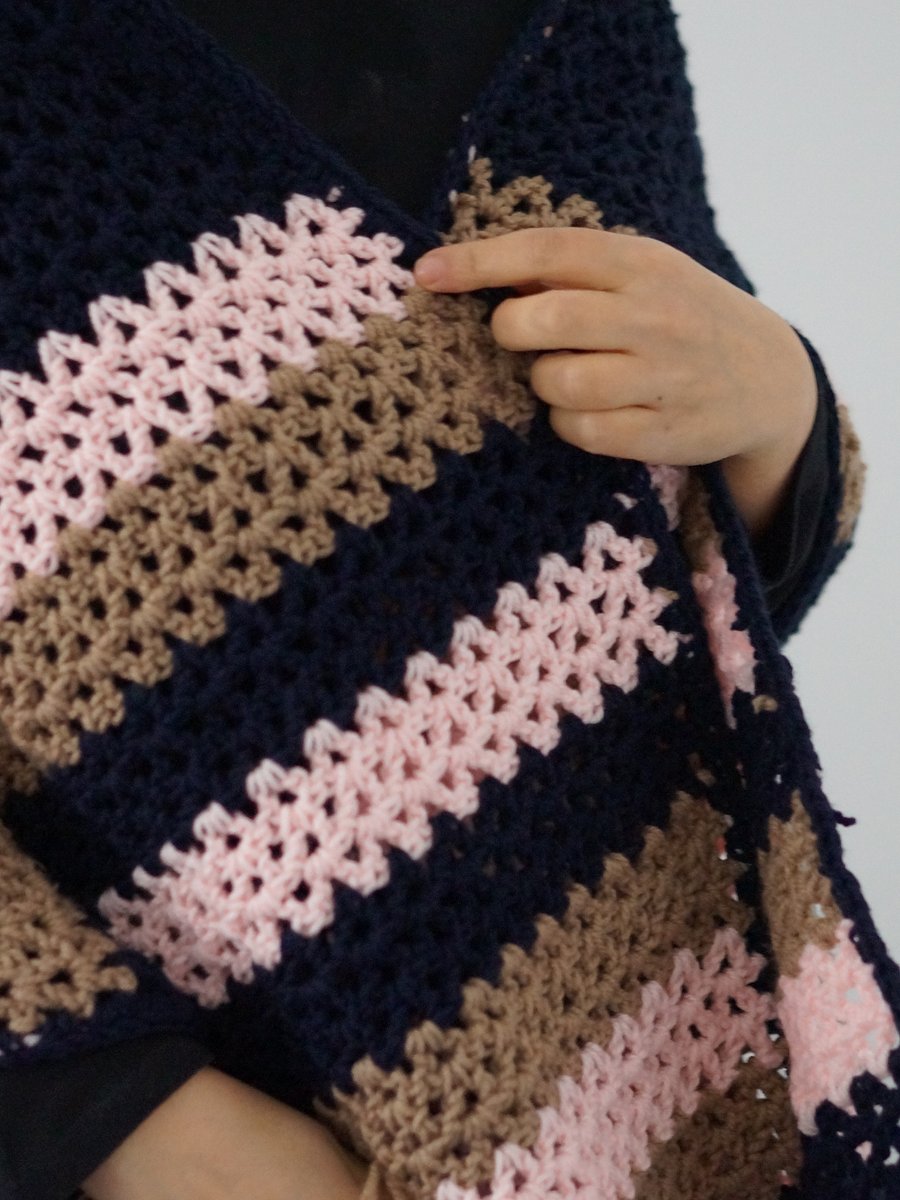 V stitch rectangular shawl pdf pattern product image (4)