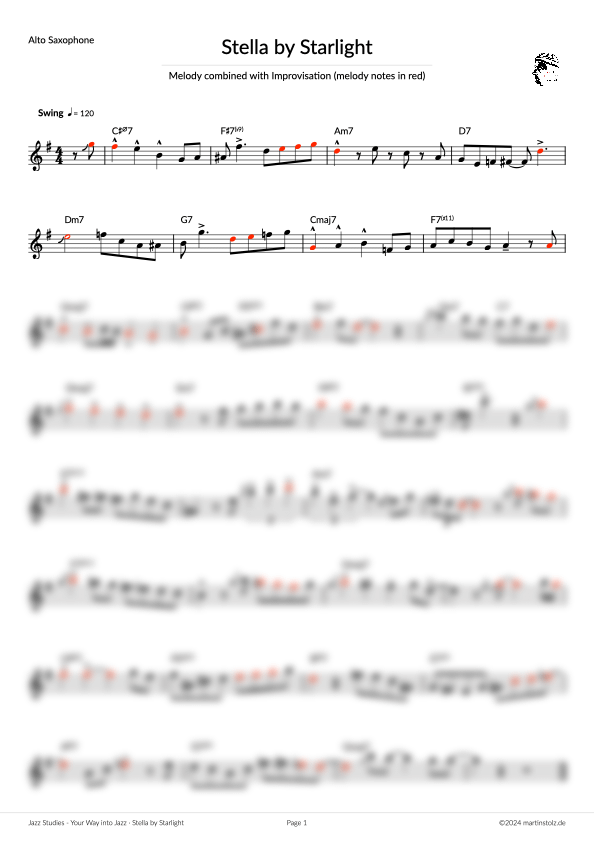 Stella by Starlight Alto Saxophone (Improvisation) product image (2)